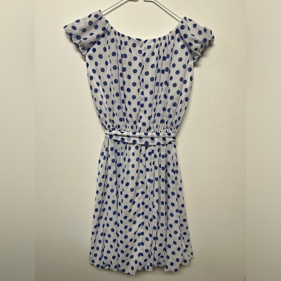 BLUSH BY US ANGELS. SIZE 14 GIRLS DRESS. WHITE WITH PURPLE DOTS. - Picture 9 of 9